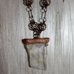 TVD Copper Electroform Selenite Crystal Necklace